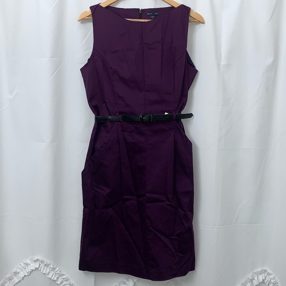 GAP Womens Purple Sleeveless Belted Sheath Dress Size 10 NEW 659860-00-1